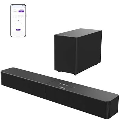 ULTIMEA 2.1ch Barre de Son TV avec Caisson sans Fil, VoiceMX & BassMX, Basses Réglables, 240W Puissance Max, Contrôle Via App, HDMI, Optique, Bluetooth® 6.0, Poseidon M30 (Modèle 2026)