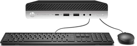 HP EliteDesk 800 G5 Mini Ordinateur de Bureau, Intel Core i5-9500T, 16 Go de RAM, SSD de 256 Go, Wi-FI, Bluetooth, Clavier QWERTY américain, Windows 11 Pro (reconditionné)