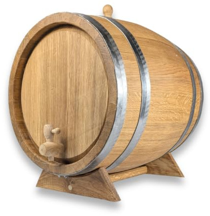 Eichenfass 20 Liter mit Holzhahn – Holzfass, Whiskyfass, Weinfass & Schnapsfass | Fass für Getränke, Medium+ getoastet