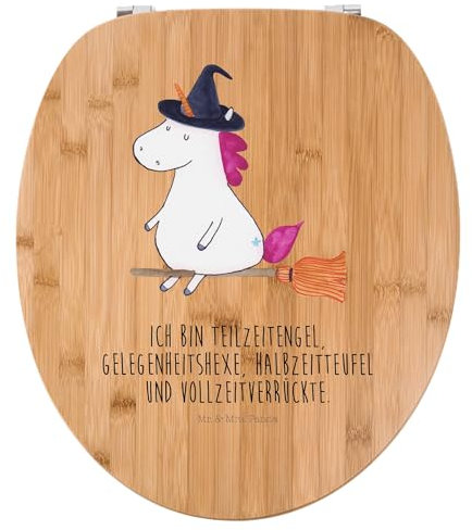Mr. & Mrs. Panda Motiv WC Sitz Einhorn Hexe - Geschenk, Klodeckel, Einhorn Deko, Freundin, Klobrille, Toilettendeckel, Ehefrau, Verrückte, Unicorn,