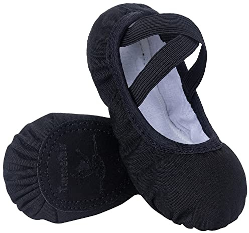 Tancefair Balettskor Canvas Balett Dansskor Balett Flats Split Lädersula Gymnastik Dans Yoga Skor för småbarn Flickor Kvinnor