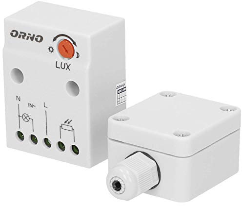 ORNO CR- 232 Dämmerungsschalter Aussen mit externer Sonde im Gehäuse, IP65 Lichtstärke LUX Anpassung