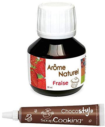 Arôme alimentaire naturel fraise 50 ml + Stylo chocolat