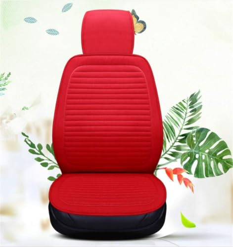 Strhopelove Autositzauflage Universelle Sitzauflage Auto-Sitzbezüge Auto-Schonbezüge Gepolstert Vordersitze Vorne Vier Jahreszeiten 1pcs (Rot)