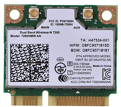 pour 7260AN 7260HMW Mini PCI-E 300Mbps Bluetooth 4.0 2.4G/5G Carte WiFi sans Fil Double Bande pour Ordinateur de Bureau, Machine Tout-en-Un, Ordinateur Portable