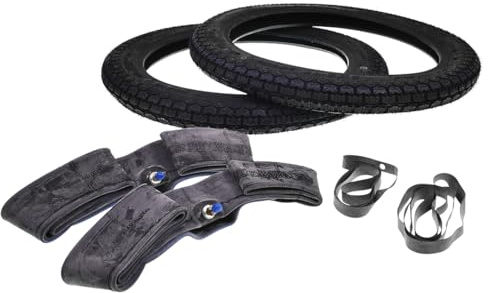2EXTREME KENDA Reifen Satz K254 2.75-17 kompatibel mit SUZUKI GT 50 2T AC | Komplettset für Vorder- und Hinterrad: 2 Reifen, 2 Schläuche, 2 Felgenbänder; 4PR 41P TT/TL, Sommerreifen, Schwarzwand