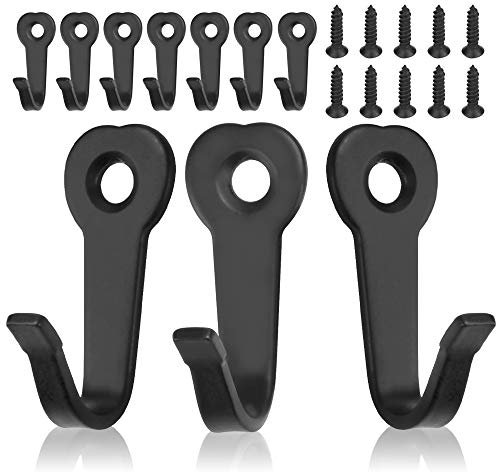 RMENOOR 10 Stück Garderobenhaken Rustikale Mantelhaken Schwarz Schlüsselhaken Einzeln Klein EisenHaken Kleiderhaken Wand mit Schrauben für Bad Küche Büro Toilette Einkaufszentrum