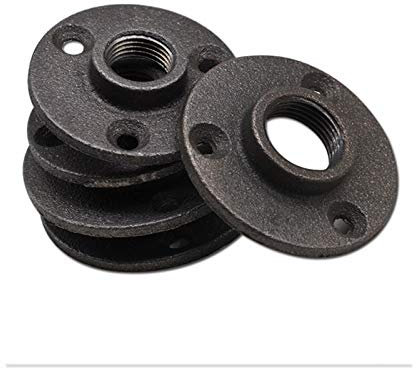 NGHSDO Flange 3 PZ1 / 2 3/4 Nero Decorativo Maltable Ferro Ferro/Flangia a Parete Raccordi per Tubi in ghisa malleabile Foro filettato 4 (DN : DN15)