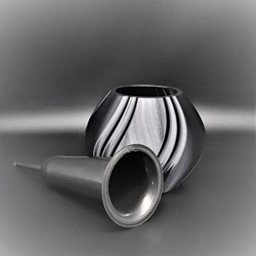 Grabvase mit Schmuckrosette Elegance (Schwarz)