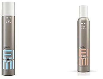 Vorteils-Set: Wella EIMI Absolute Set Fixing-Spray mit UV-Schutz und extrastarkem Halt – 1 x 500 ml & Extra Volume Schaumfestiger für extra Volumen und starkem Halt – 1 x 300 ml