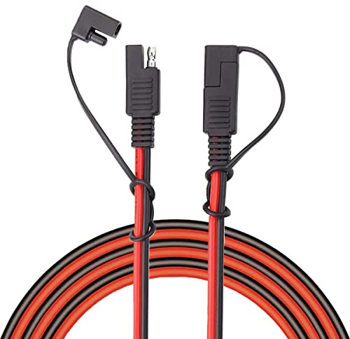 Liwinting SAE-Anschluss Kabel, Kfz-Verlängerungskabel, SAE auf SAE 2-poliger Schnellverbindungs-/Trenn-Verlängerungskabelbaum 16AWG mit Staubkappenhalterung, 3m/9.84ft