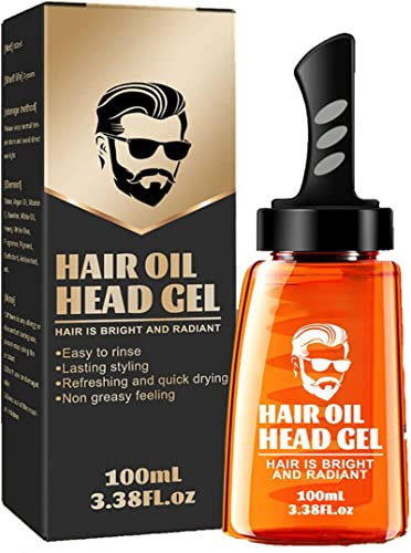 2 in 1 Herren Haarstyling Gel mit Kamm Herren Langanhaltende Flauschige Haarcreme Haarwachs Fixiergel Leichtes Haarstyling Gel Schnelles Haarstyling