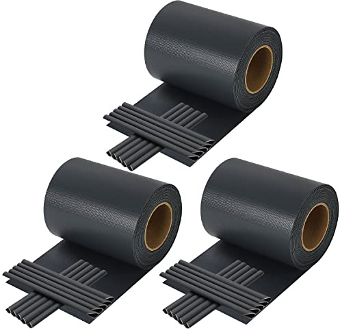 Ansobea 35 m x 19 cm - Bandes brise-vue en PVC pour double fil - 3 rouleaux de clôture - 30 clips de fixation - Bandes brise-vue - Clôture de jardin - Anthracite