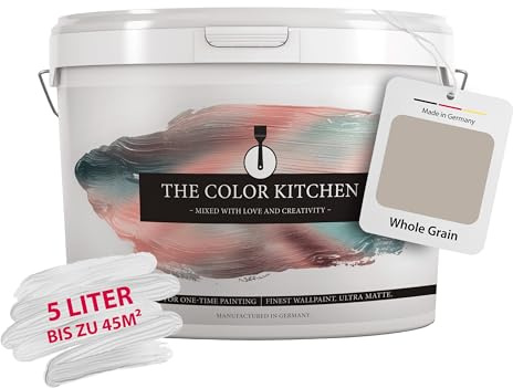 Livingwalls THE COLOR KITCHEN universelle Wandfarbe - Malerfarbe für Wohnräume und Arbeitszimmer - matte Innenfarbe in Taupe - 5l Deckfarbe in TCK1018