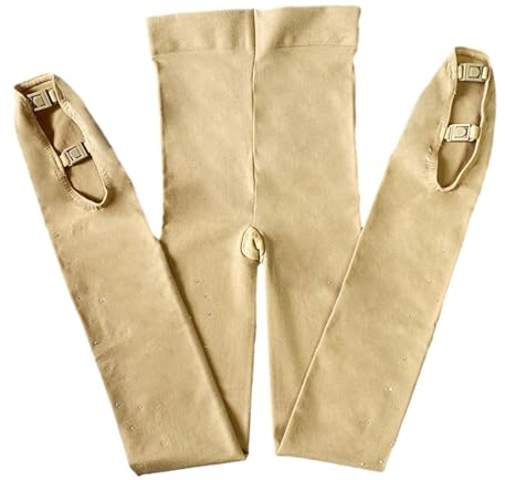 Fonowx Eiskunstlauf-Stiefelstrumpfhose, Eiskunstlauf-Strumpfhose, Damen- und Mädchen-Thermohose, Lange Strümpfe, Leggings, Skate-Strumpfhose für, Größe 10 bis 14