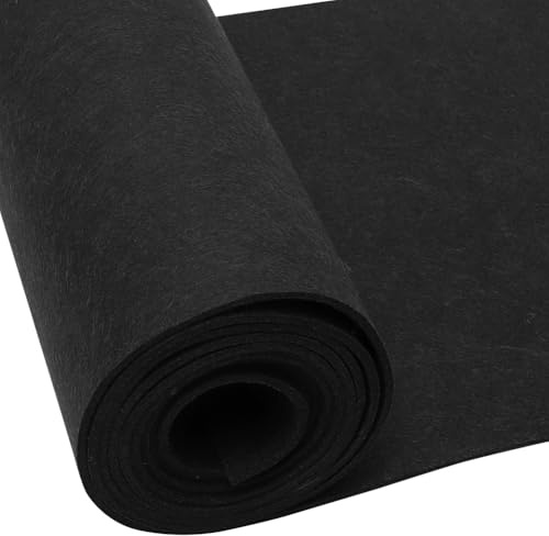 Yuragim Filzrolle Filzstoff, Filz Meterware 40cmx250cmx3mm Filz Stoff Bastelfilz Dekofilz Taschenfilz Filzmatte für DIY Aufbewahrungstasche Filzunterlage Patchwork Nähen FilzBasteln Handwerken,Schwarz