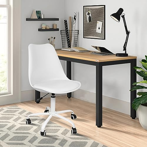 Kedia Bürostühle PU, Homeoffice Stuhl, Schreibtischstuhl Höhenverstellbar, Drehstuhl, Bürostuhl mit Rollen, Computerstuhl für Arbeitszimmer, Schlafzimmer (Weiß-1pcs)