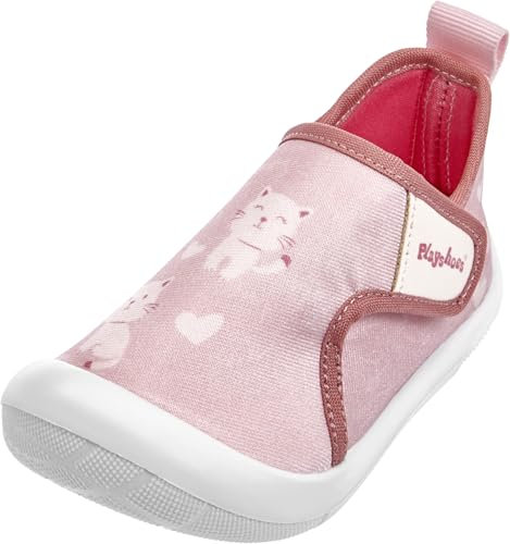 Playshoes Unisex barn fritidssko sneakers, Rosa katt, 22 EU