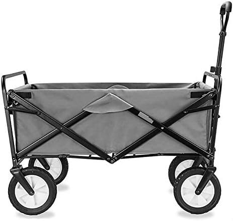CCYENG Zusammenklappbarer Campingwagen/Karren - Zusammenklappbarer Garten-/Strandwagen/Karren mit stabilem Stahlrahmen