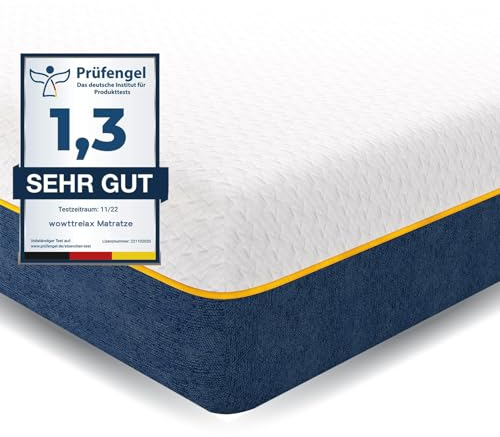 wowttrelax Matratze 140x190 Wendematratze H3 H4 Härtegrad 20 cm Höhe, Matratzen mit Punktelastischer atmungsaktiver 7 Zonen Kaltschaumkern - 60 Nächte Probeschlafen - H3/H4 Doppelseitige