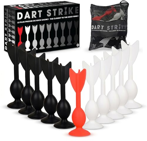 Dart Strike® | Jeu Mix Fléchettes avec Ventouses & Pétanque | 11 Flechettes Silicone Multi Surfaces + Sac | Jeu Enfant Adulte pour Intérieur & Extérieur | Jeux de Lancer Fun | OriginalCorner®