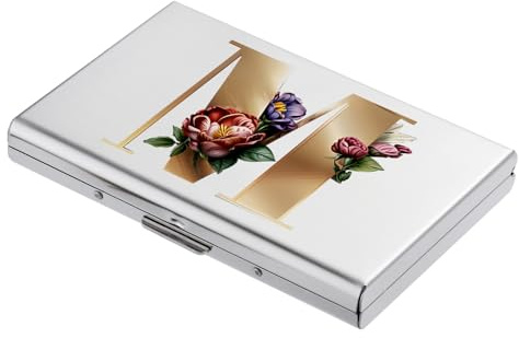 BONSYL Kreditkartenetui, Schlankes RFID Blockierung Metall Kreditkartenetui Geldbörsen, Modisches Design und Künstlerische Muster Kreditkartenetui für Damen und Herren.(6 Karten/Silber/M)