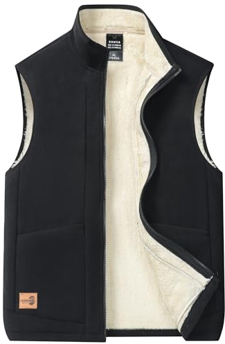 AIEOE Herren Fleeceweste mit Teddyfell Warm Gefüttert Herrenweste Winter Gilet Ärmellose Jacke