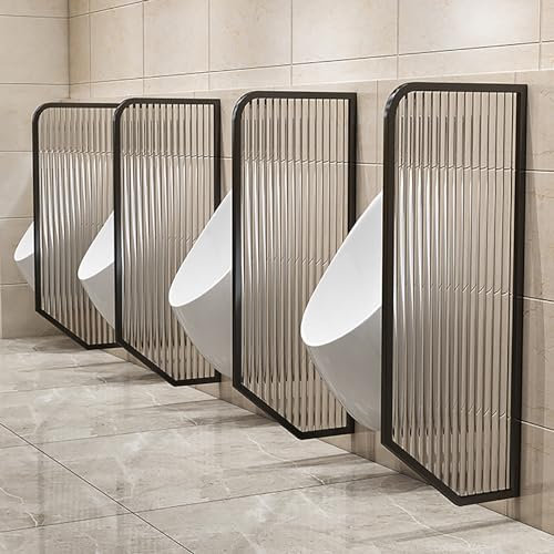 Urinal-Trennwand aus Glas, Urinal-Trennwand für Männer, Urinal-Sichtschutz, Wandmontage, Urinal-Schallwand, öffentliche Toilette, 1 Stück (Farbe: Schwarz)