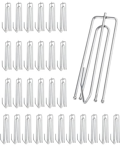 QLEUIFT Ganchos de Cortina de Acero, 30 pcs, Ganchos Plisados transversales de 4 Puntas, Ganchos de Cortina para Cortinas, Ganchos de Cortina para Cortinas transversales, Ganchos de Cortina (Acero)