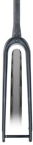HZXQCVB Kohlefaser Schotter-Gabel Für Rennrad 1-1/8'' Gerades/konisches Rohr 700C Starrgabel Steckachse 12x100mm Scheibenbremse Vorderradgabel(Glossy Black,Tapered)