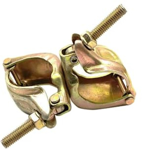Stamped Scaffolding (Cross), Swivel Coupling Scaffolding, 360° Scaffolding Clamps with Collar Nut, for Attaching Scaffolding Anchor Rod, Drop Forged Double Coupler