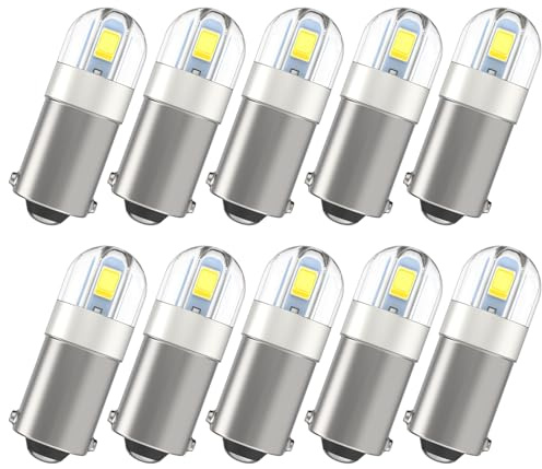 BA9S BA9 1895 1891 53 57 Led Bulb for Car Dome Map Light White 10pc | 12V,Super Bright,Canbus Error Free, 6000K 47830 64111 3893 LED bulbs for Car Interior License Plate Glove Box Light etc