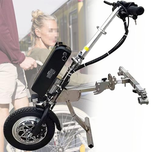 Elektrisches Handbike für Rollstühle 500W Elektrisches Rad für Manueller Rollstuhl, Rollstuhlzugvorrichtung, 3 Geschwindigkeiten/mit Frontlicht, Trolley Frontantrieb Zubehör, B