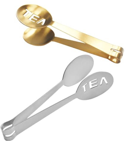 Hemobllo 2piezas Pinza Para Té De Acero Inoxidable Cuchara Para Té Suelto Taza Diseño Herramienta De Cocina Duradera