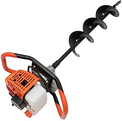 CHERIPOLI 52cc 3PCS Benzin Erdbohrer, Erdlochbohrer Pfahlbohrer, Zaun Post Loch borrer Bagger, mit Sicherheitszahnrad
