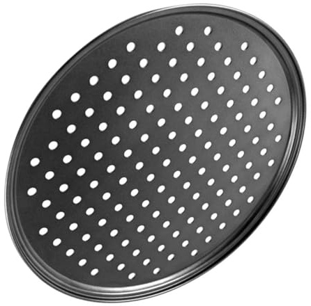 BAZEITFLOW Teglia Per Pizza Fori 28 Cm in Metallo Antiaderente, Teglia Da Forno Multiforo Per Cottura Uniforme, Strumento Per Cucina Domestica e Preparazione Pizza Casalinga