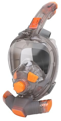 Aoaoy Snorkel Goggles, Adjustable Strap PC and Silicone Snorkeling Gear Leakproof 180 Degree Panoramic View Anti Fog with Camera Mount Screw for Water Sports (L XL)