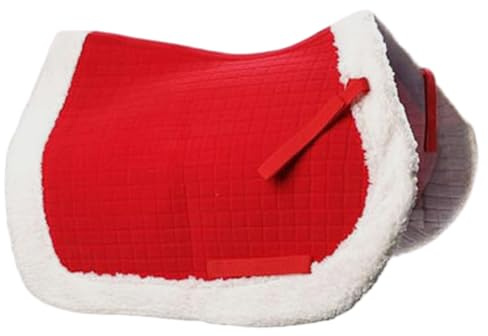 Bareback-Pad für Pferde, Weihnachten, ergonomisches rotes Bareback-Pad, rutschfest, extra dick in der Mitte für maximale Unterstützung.Sattel