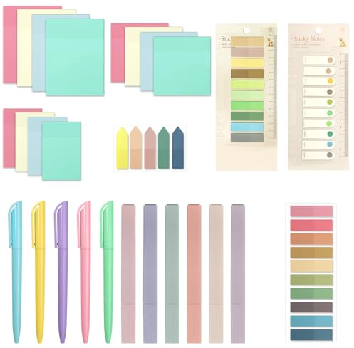 RoyalChic 1300 Stück Transparente Haftnotizen mit Textmarker, Wasserfest | Durchsichtige Sticky Notes Schreibbar, Repositionierbar, zum Markieren und Hervorheben von Büchern, für Schule, Büro, Hause