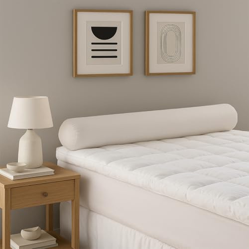 Dunlopillo - Traversin L'éternel 140 cm - Soutien Ferme - Plumettes | 100% Plumettes de Canard - Dormeurs sur le Côté - Enveloppe 100% Coton Sergé - Maintien Dense & Durable - Lavable 40°C