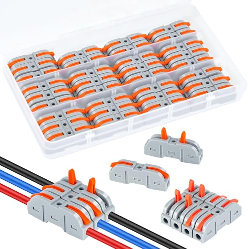 Connecteurs Électriques, Rapides à Levier pour Domino Électrique et Cosses Électriques - Compatible avec Câbles 6mm², Goulottes et Raccords Étanches(33 Pièces)