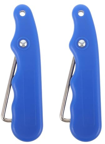 DOITOOL 2 Tensores de Cordones para Patines de Hockey sobre Hielo, Herramienta Plegable de Acero Inoxidable, Tirador Portátil para Ajuste Rápido en Botas Azul, Accesorios para