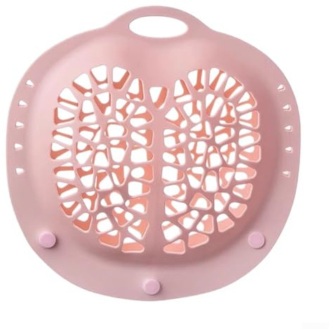 Hosrivae Borsa in silicone per il lavaggio dei reggiseni, delicata, la forma 3D previene i grovigli, sacchetto in rete per il bucato da viaggio e a casa, rosa (rosa)