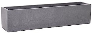 VIVANNO Blumenkasten Balkonkasten Pflanzkasten Beton grau FLOBO - 18x80x18 cm