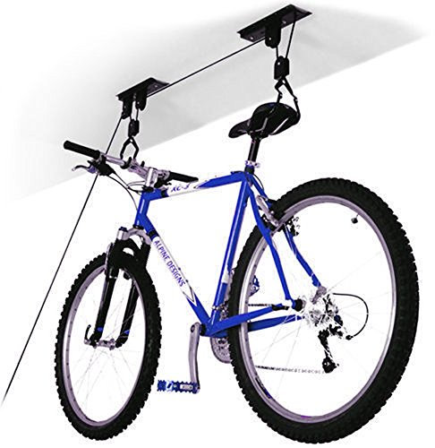 PORTABICI Sospensione APPENDI Bici SOFFITTO 1 Bici 20KG Cantina Garage CARRUCOLA