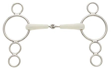 Lorina Flexi einfach gebrochene 3 Ring Trense (6in / 150mm) (Silber)