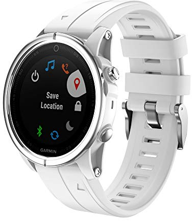 NotoCity Compatible Garmin Fenix 5S / Fenix 5S Plus Bracelet en silicone 20 mm Ajustement facile Replacement pour Garmin Fenix 5S / Fenix 5S Plus/Fenix 6S/ Fenix 6S Pro(BLANC)