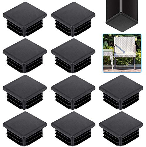 KLYNGTSK 20 PCS Bouchon pour Tuyau Carré 30*30mm Noir - Embout Plastique à Lamelles pour Tube de Chaise, Pied de Table, Meuble et Armoire