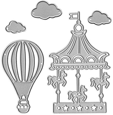 Metal Hot Air Balloon Cutting Dies,Whirligig Merry Go Round Die Cuts Embossing Stencils Template Mould for Card Scrapbooking and DIY Craft Album Paper Card Decor