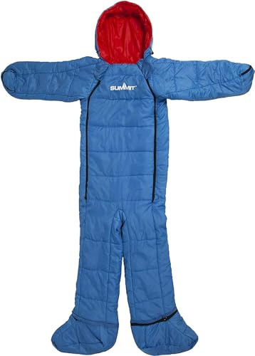VFM - Wearable Sleeping Bag Blue Adults Small/Medium - Winter Warmer -Thick - Padded - Camping - Festivals - Outdoor Leisure- Fishing - Survival Equipment